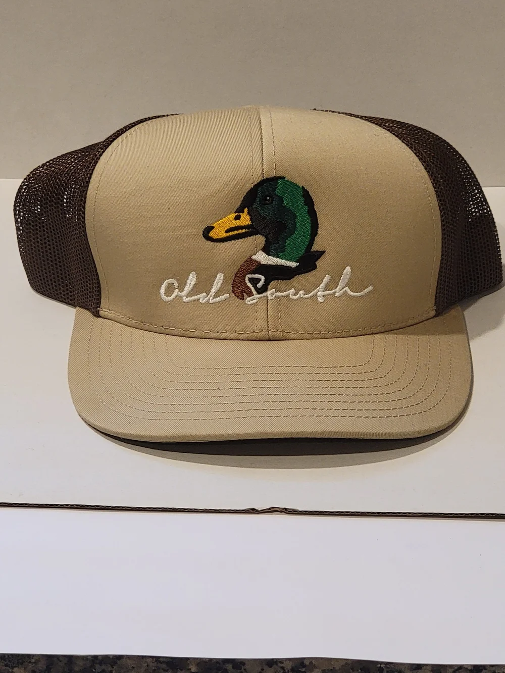 Pacific Headwear Men’s Trucker Hat Mesh Back Snapback Beige Brown One Size